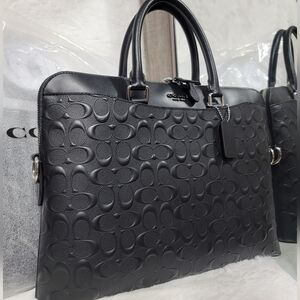 NWT COACH RARE SIGNATURE LEATHER DESIGNER BUSINESS BAG laptop computer Atache